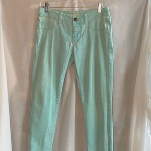 CAbi Bright Teal Low-Rise Jeans